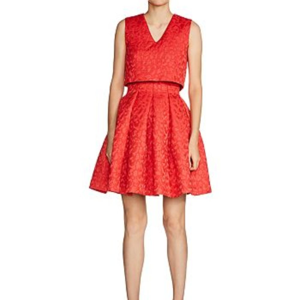 Maje Red Jacquard Dress
